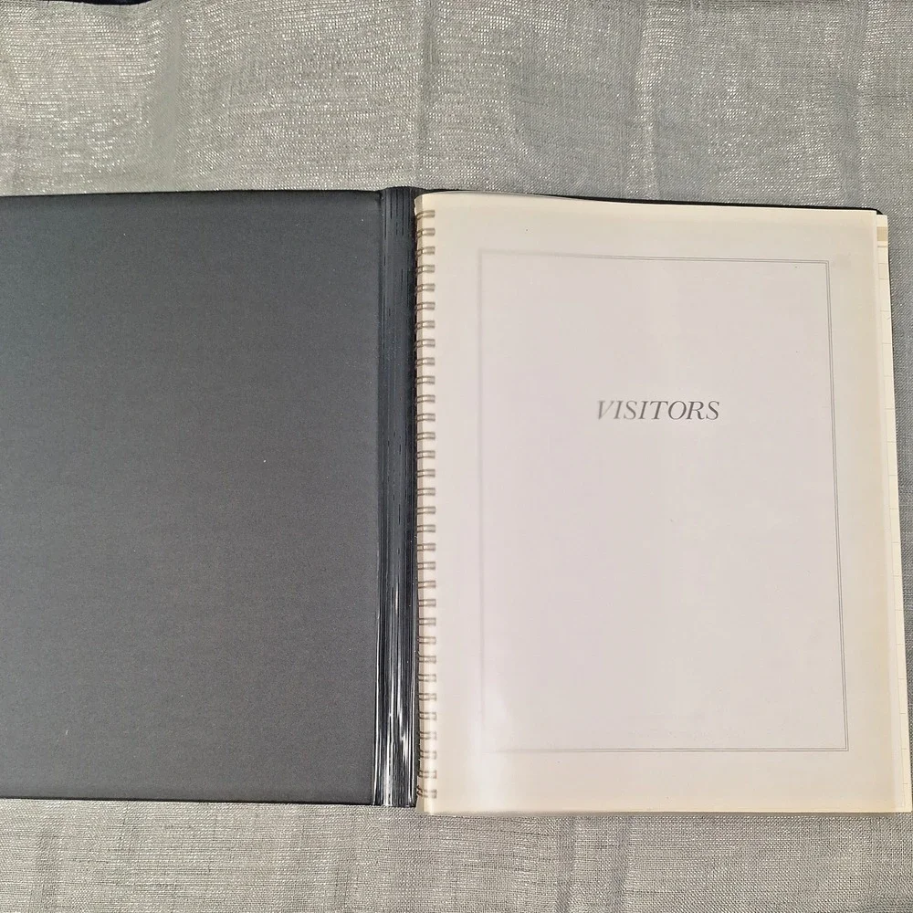80s Visitors' Register Visitor Sign In Book Vintage Black Columbian Artworks USA